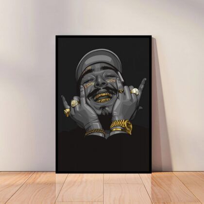 Post Malone Hip Hop Rapper Music Poster Canvas Wall Art Home Decor (No Frame)