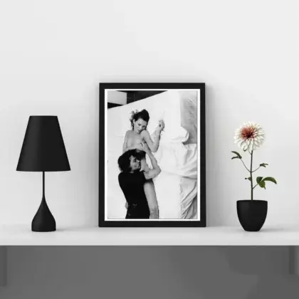 Kate Moss and Johnny Depp Poster Canvas Wall Art Home Decor (No Frame)