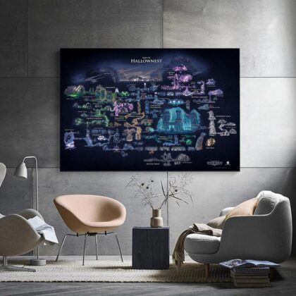Hollow Knight map game Poster Canvas Wall Art Home Decor (No Frame)