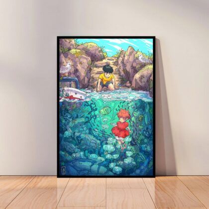Ponyo Japan Anime Poster Canvas Wall Art Home Decor (No Frame)