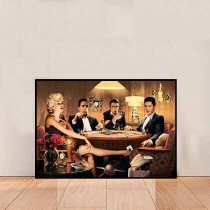 James Dean Marilyn Monroe Elvis Presley and Humphrey Bogart Poster Canvas Wall Art Home Decor (No Frame)
