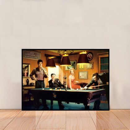 James Dean Marilyn Monroe Elvis Presley and Humphrey Bogart Poster Canvas Wall Art Home Decor (No Frame)