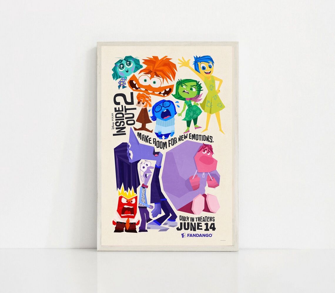 Inside Out 2 MOVIE Poster Canvas Wall Art Home Decor (No Frame)