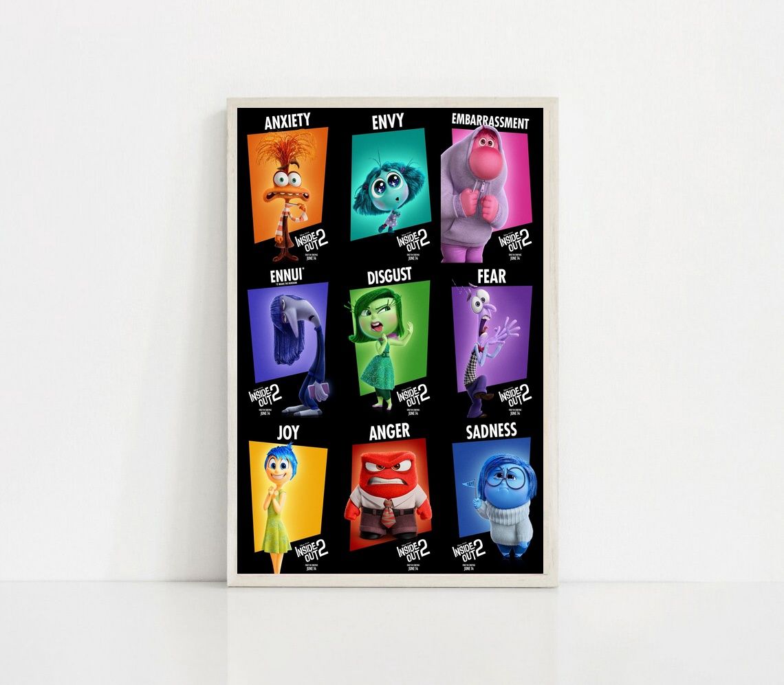 Inside Out 2 MOVIE Poster Canvas Wall Art Home Decor (No Frame)