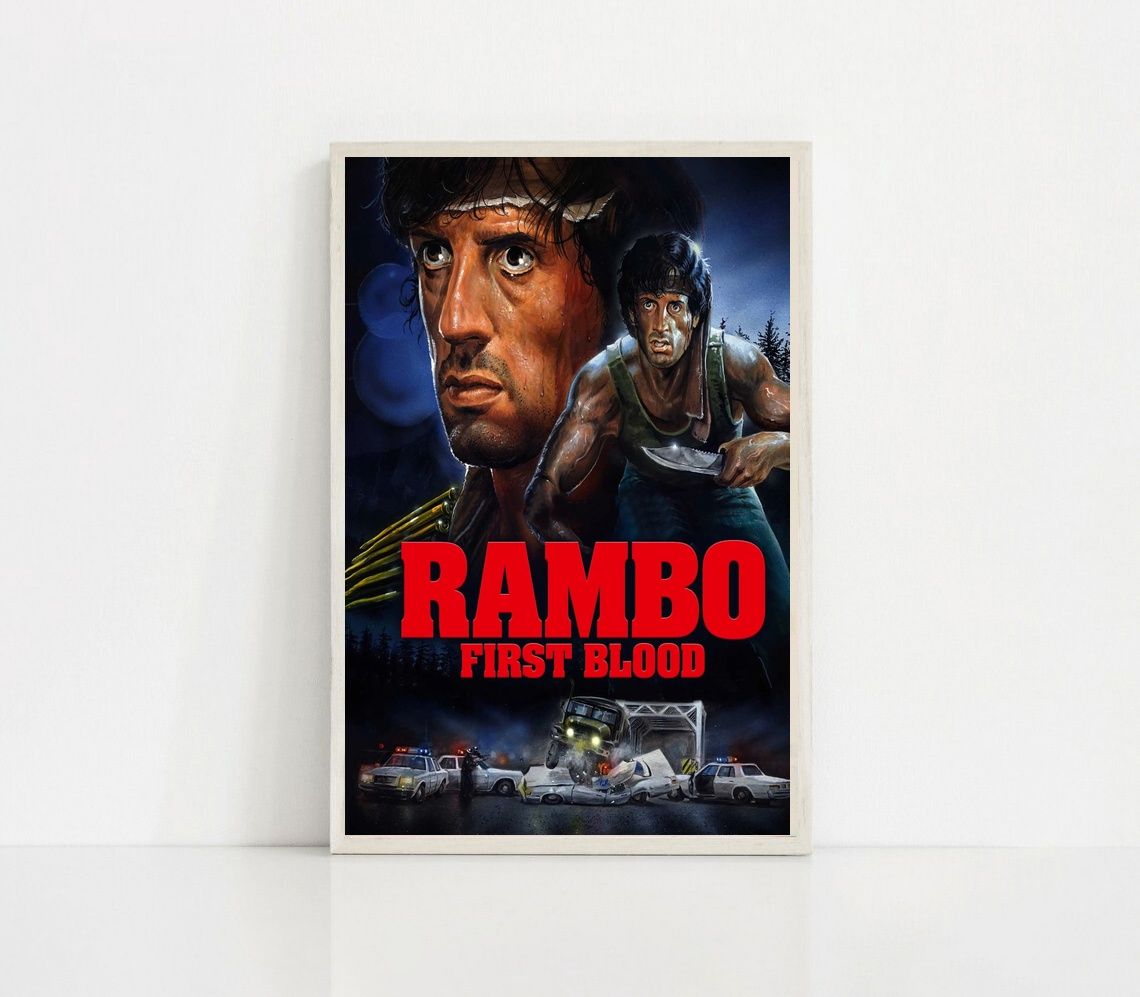 First Blood MOVIE Poster Canvas Wall Art Home Decor (No Frame)