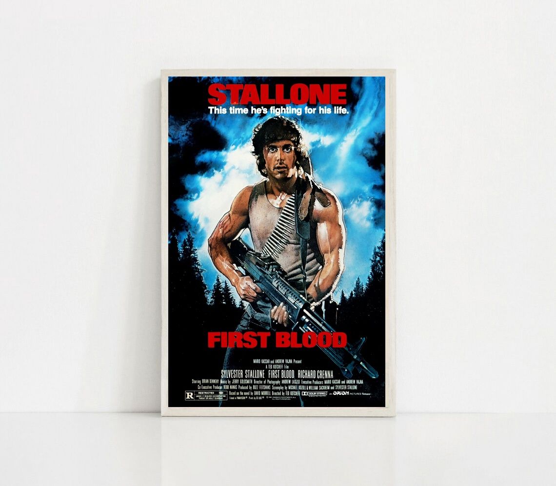 First Blood MOVIE Poster Canvas Wall Art Home Decor (No Frame)