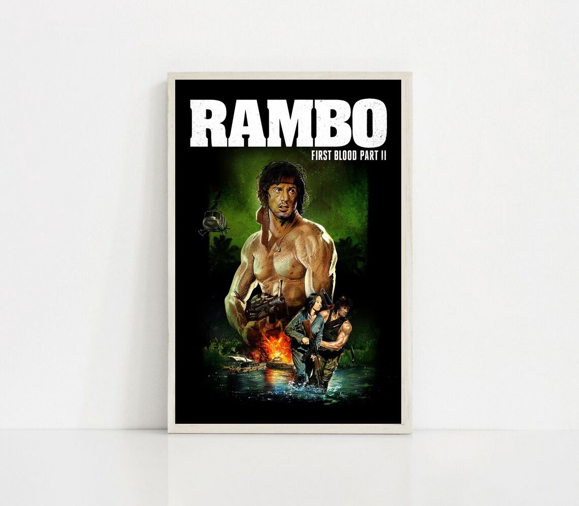 First Blood MOVIE Poster Canvas Wall Art Home Decor (No Frame)