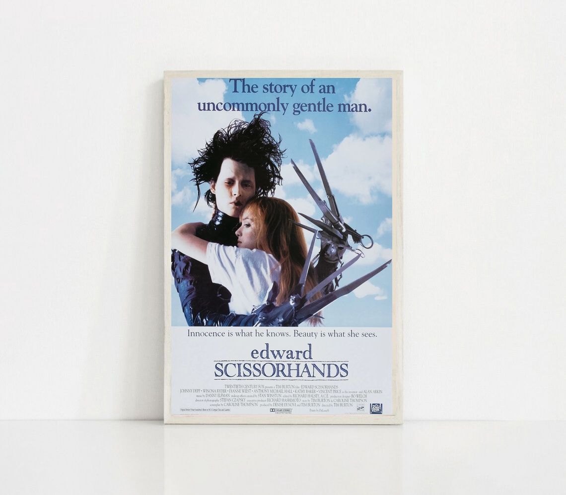 Edward Scissorhands 1990 MOVIE Poster Canvas Wall Art Home Decor (No Frame) - Image 2