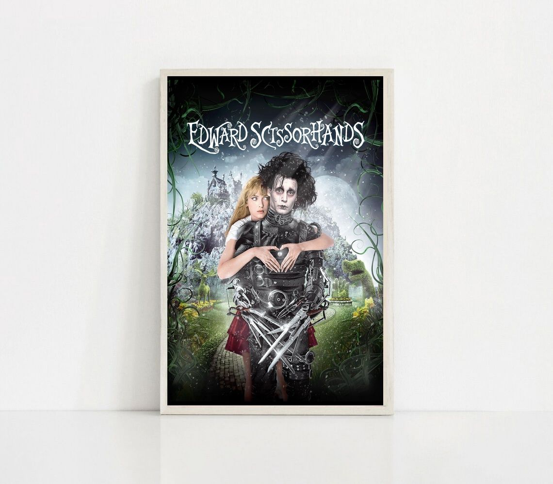 Edward Scissorhands 1990 MOVIE Poster Canvas Wall Art Home Decor (No Frame)