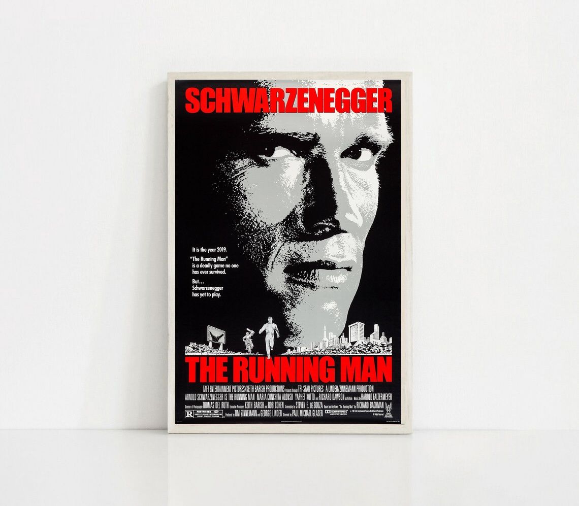 The Running Man 1987 MOVIE Poster Canvas Wall Art Home Decor (No Frame) - Image 4