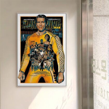 The Running Man 1987 MOVIE Poster Canvas Wall Art Home Decor (No Frame)
