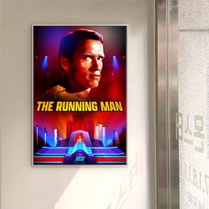 The Running Man 1987 MOVIE Poster Canvas Wall Art Home Decor (No Frame)