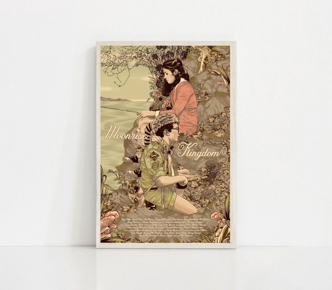 Moonrise Kingdom 2012 MOVIE Poster Canvas Wall Art Home Decor (No Frame)