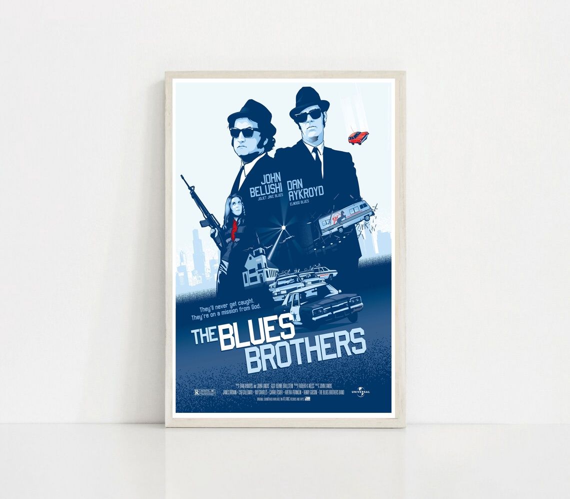 Blues brothers 1980 MOVIE Poster Canvas Wall Art Home Decor (No Frame)