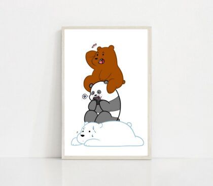 We Bare Bears MOVIE Poster Canvas Wall Art Home Decor (No Frame)