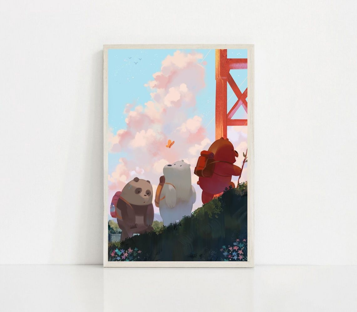 We Bare Bears MOVIE Poster Canvas Wall Art Home Decor (No Frame) - Image 2