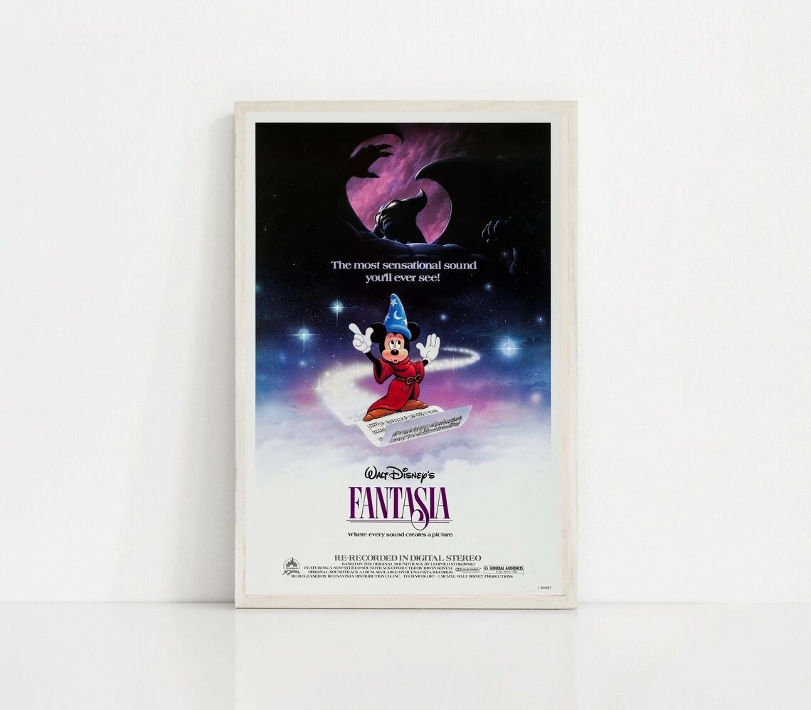 Fantasia 1940 MOVIE Poster Canvas Wall Art Home Decor (No Frame)