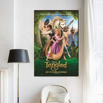 Tangled 2010 MOVIE Poster Canvas Wall Art Home Decor (No Frame)