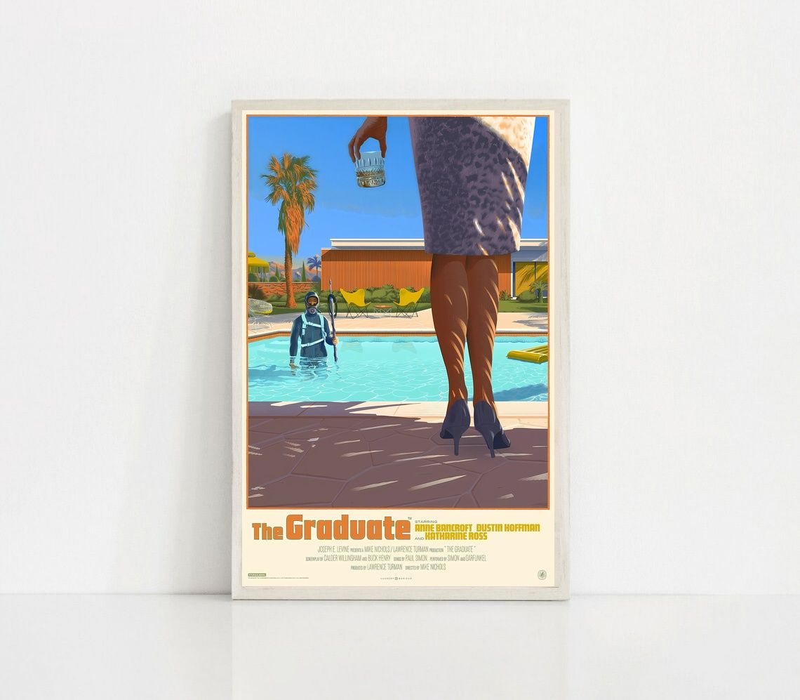 the graduate MOVIE Poster Canvas Wall Art Home Decor (No Frame)