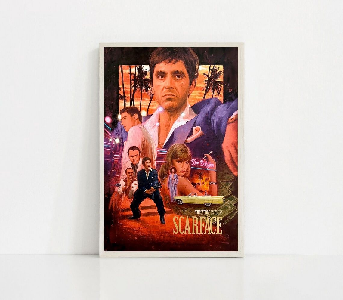 Scarface 1983 MOVIE Poster Canvas Wall Art Home Decor (No Frame)