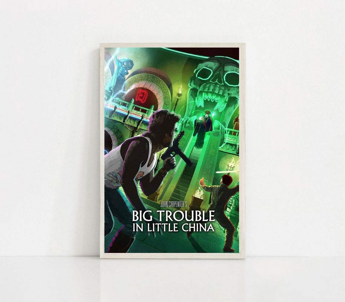 Big Trouble in Little China 1986 MOVIE Poster Canvas Wall Art Home Decor (No Frame)