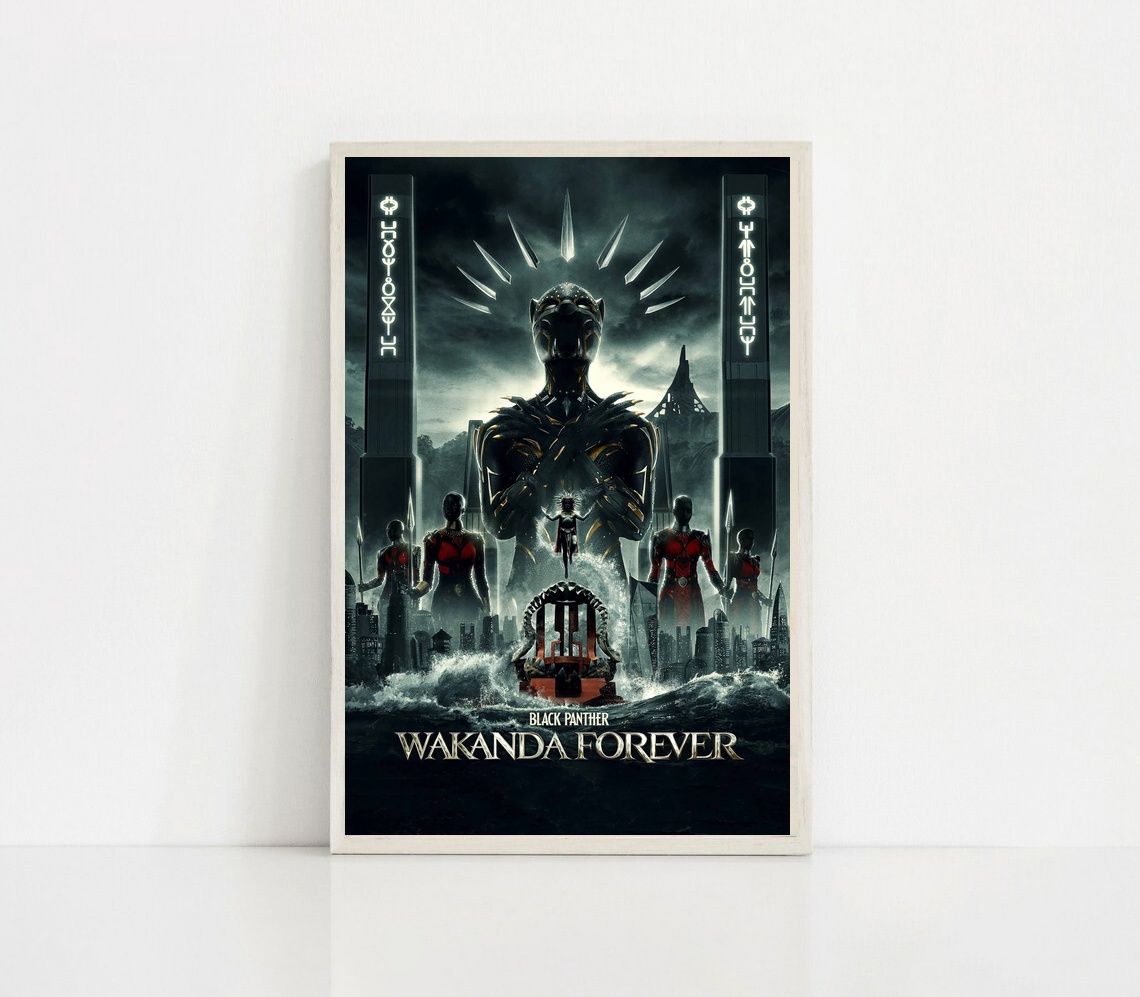 Black Panther Wakanda Forever MOVIE Poster Canvas Wall Art Home Decor (No Frame)