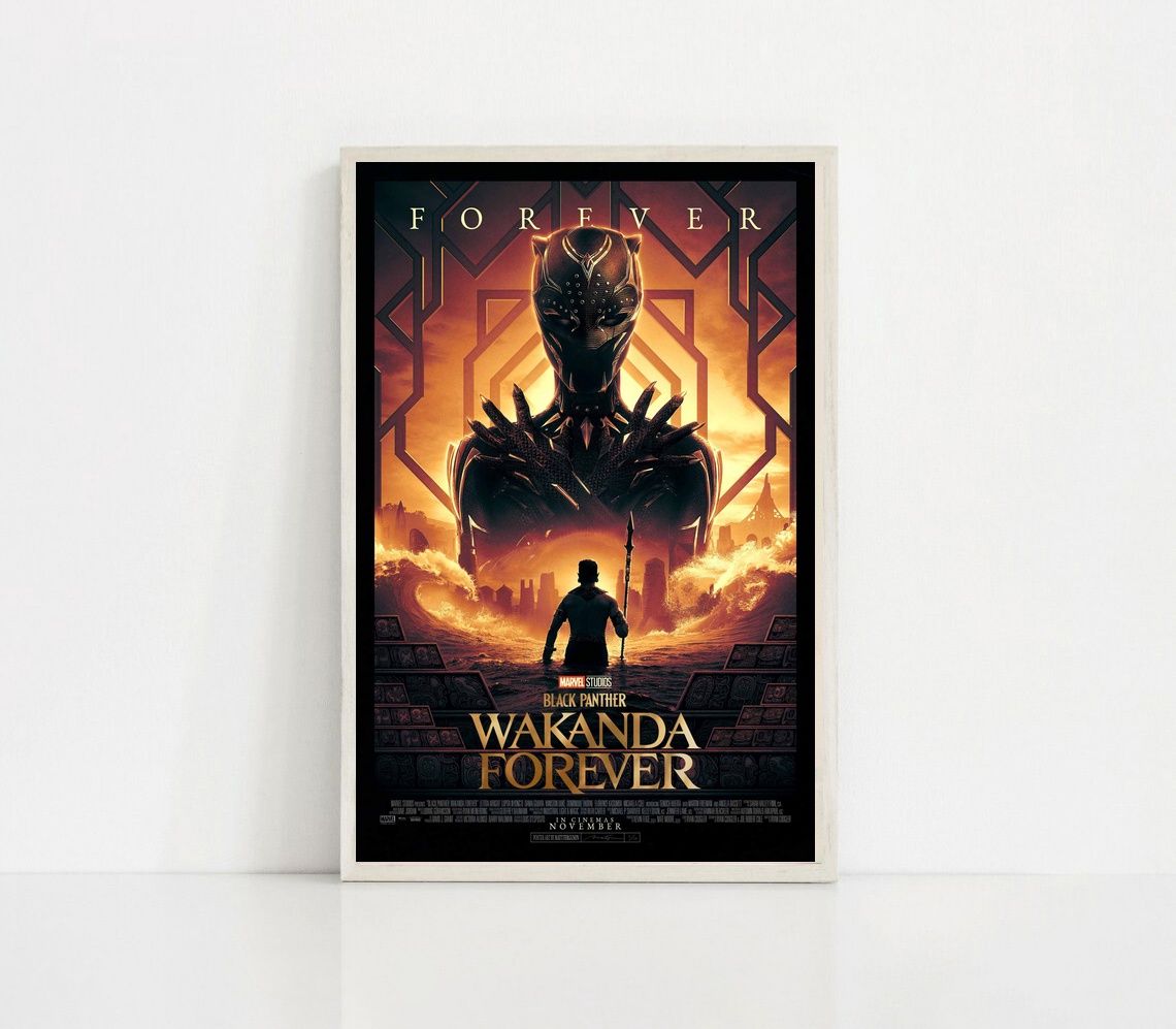 Black Panther Wakanda Forever MOVIE Poster Canvas Wall Art Home Decor (No Frame) - Image 2