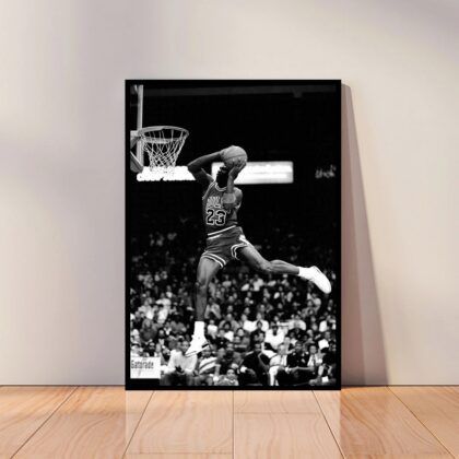 Michael Jordan Dunk Contest Poster Canvas Wall Art Home Decor (No Frame)