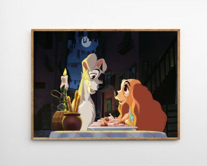 Lady and the tramp MOVIE Poster Canvas Wall Art Home Decor (No Frame)