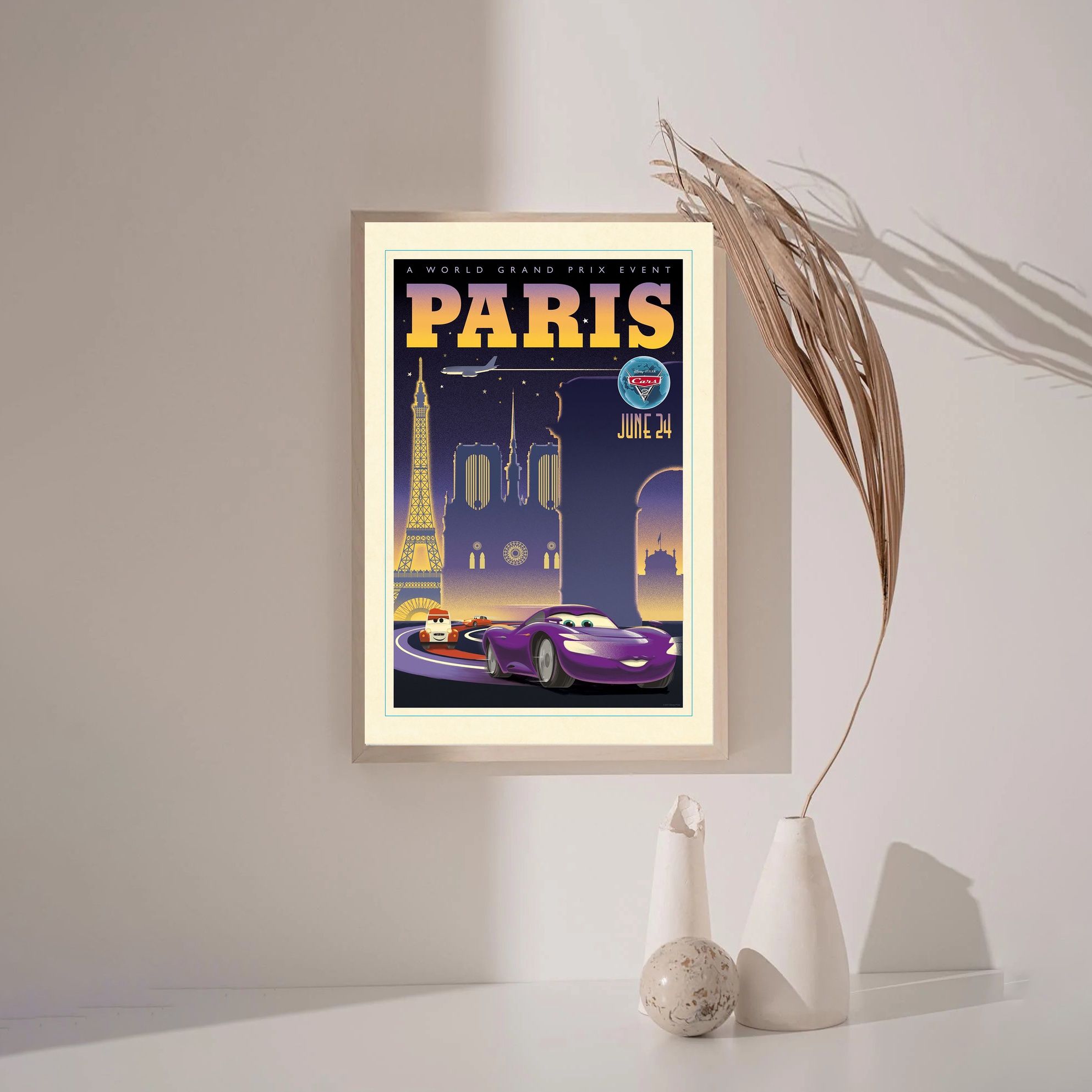 Cars 1 2006 MOVIE Poster Canvas Wall Art Home Decor (No Frame)