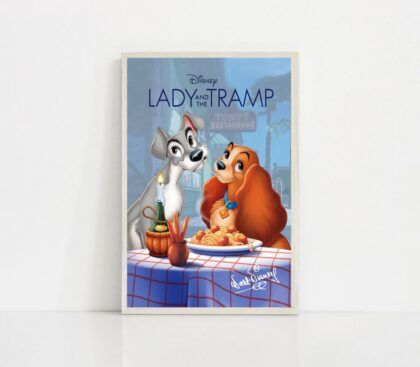 Lady and the tramp MOVIE Poster Canvas Wall Art Home Decor (No Frame)
