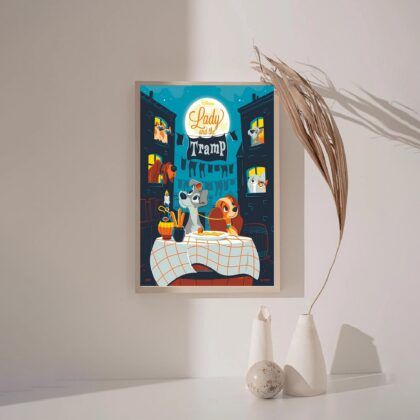 Lady and the tramp MOVIE Poster Canvas Wall Art Home Decor (No Frame)