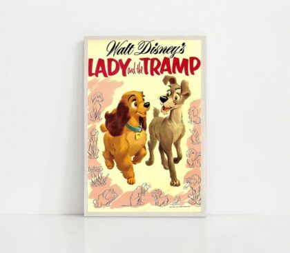 Lady and the tramp MOVIE Poster Canvas Wall Art Home Decor (No Frame)