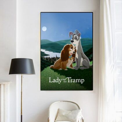 Lady and the tramp MOVIE Poster Canvas Wall Art Home Decor (No Frame)