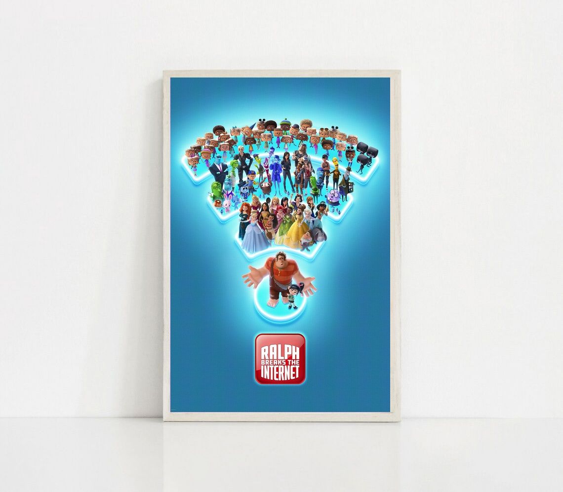 Wreck-It Ralph,Ralph Breaks the Internet MOVIE Poster Canvas Wall Art Home Decor (No Frame) - Image 2