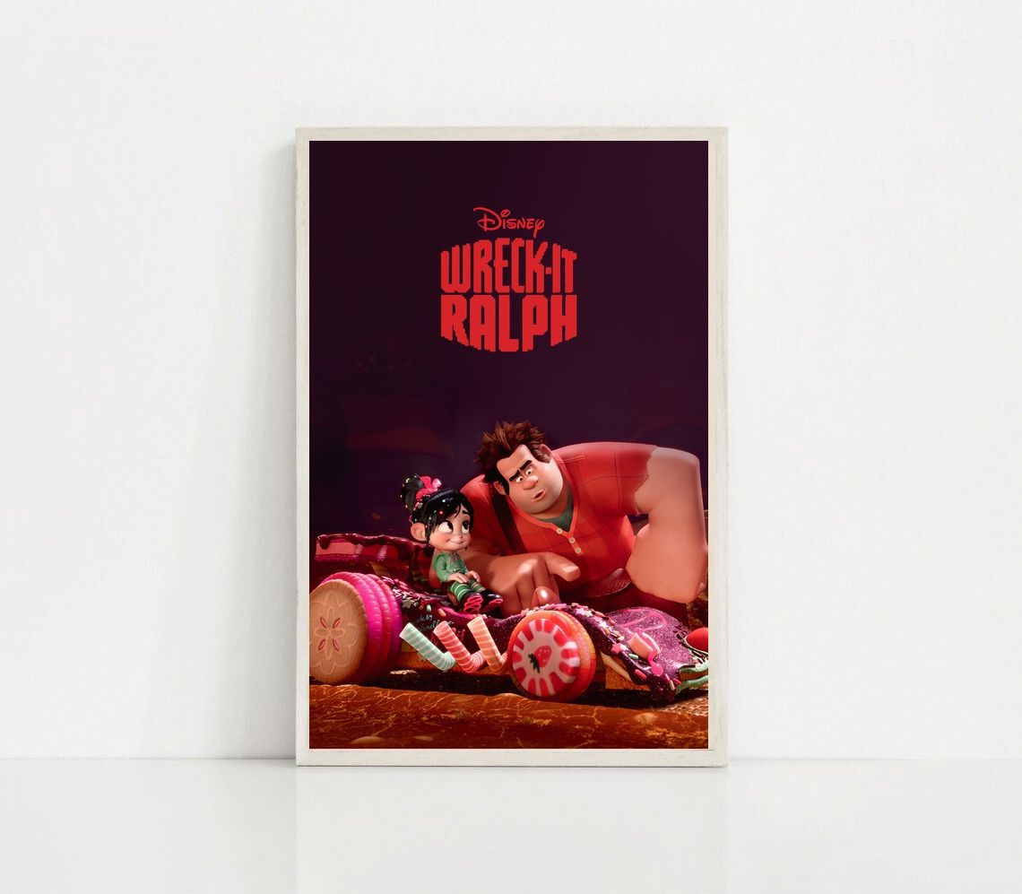 Wreck-It Ralph,Ralph Breaks the Internet MOVIE Poster Canvas Wall Art Home Decor (No Frame) - Image 2