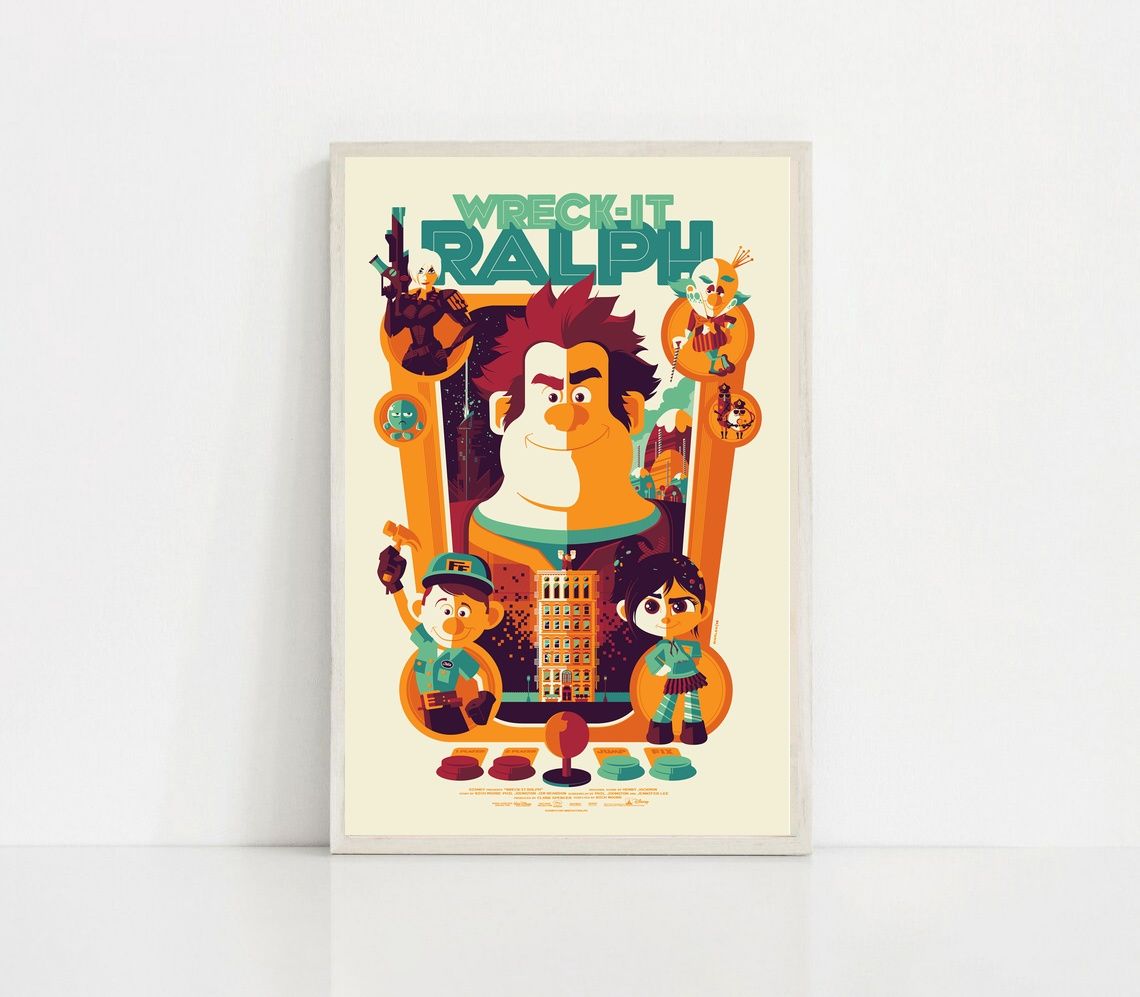 Wreck-It Ralph,Ralph Breaks the Internet MOVIE Poster Canvas Wall Art Home Decor (No Frame) - Image 2