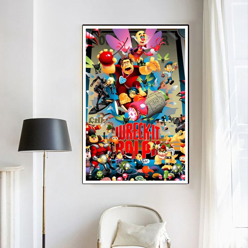 Wreck-It Ralph,Ralph Breaks the Internet MOVIE Poster Canvas Wall Art Home Decor (No Frame) - Image 4