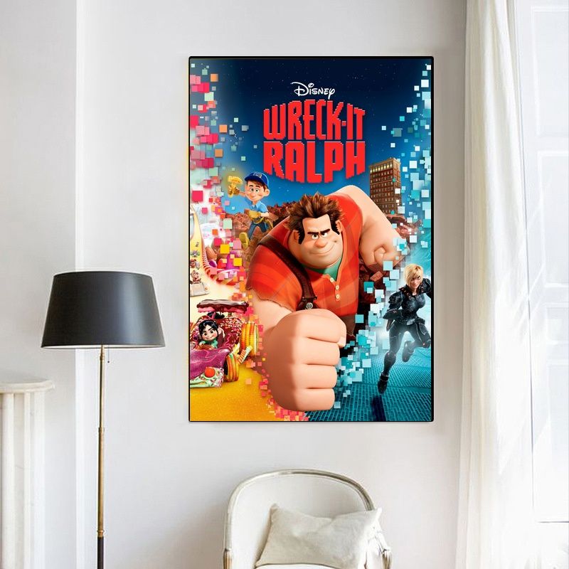 Wreck-It Ralph,Ralph Breaks the Internet MOVIE Poster Canvas Wall Art Home Decor (No Frame) - Image 4
