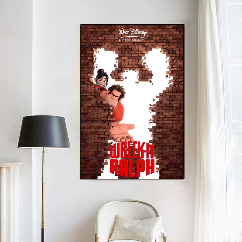 Wreck-It Ralph,Ralph Breaks the Internet MOVIE Poster Canvas Wall Art Home Decor (No Frame) - Image 4