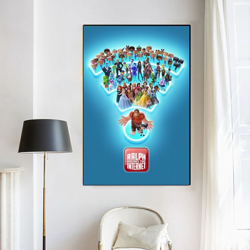 Wreck-It Ralph,Ralph Breaks the Internet MOVIE Poster Canvas Wall Art Home Decor (No Frame) - Image 4