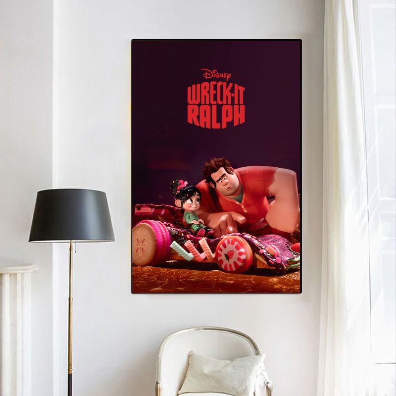 Wreck-It Ralph,Ralph Breaks the Internet MOVIE Poster Canvas Wall Art Home Decor (No Frame) - Image 4
