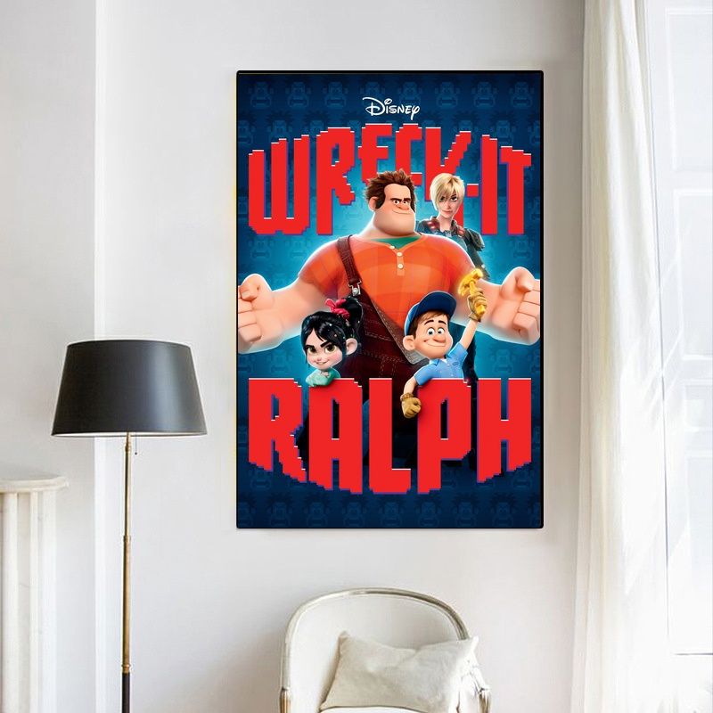 Wreck-It Ralph,Ralph Breaks the Internet MOVIE Poster Canvas Wall Art Home Decor (No Frame) - Image 4