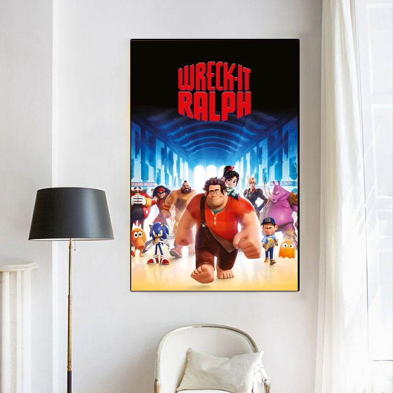 Wreck-It Ralph,Ralph Breaks the Internet MOVIE Poster Canvas Wall Art Home Decor (No Frame) - Image 4