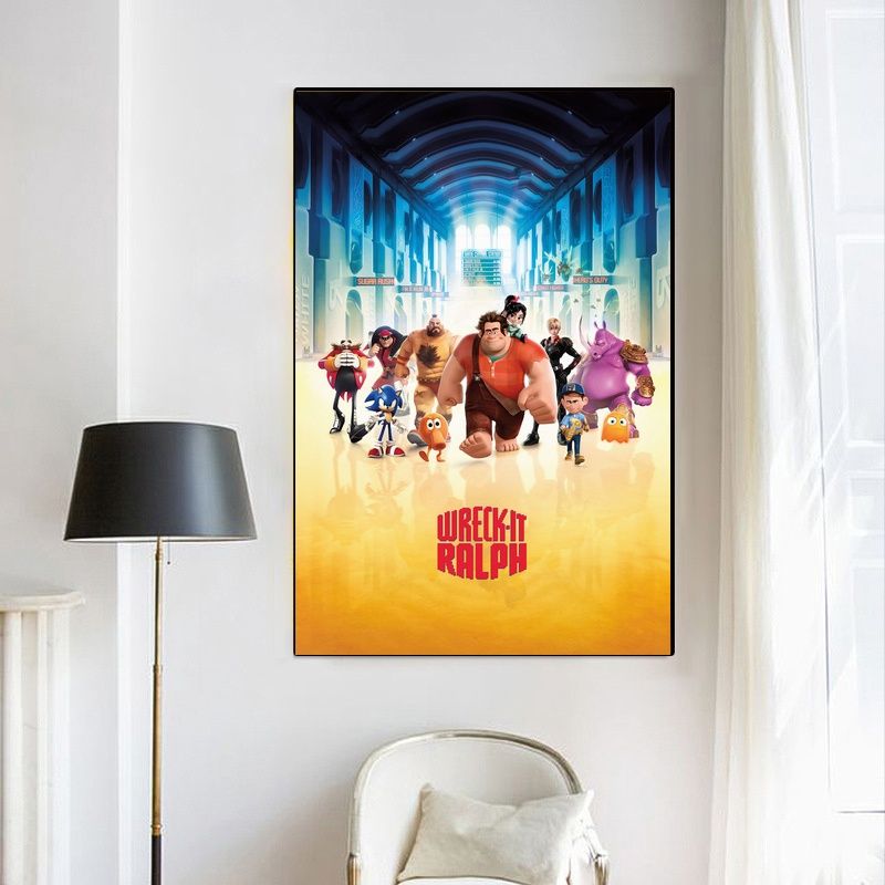 Wreck-It Ralph,Ralph Breaks the Internet MOVIE Poster Canvas Wall Art Home Decor (No Frame) - Image 4