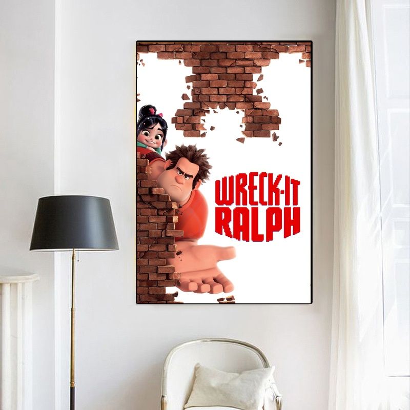 Wreck-It Ralph,Ralph Breaks the Internet MOVIE Poster Canvas Wall Art Home Decor (No Frame) - Image 3
