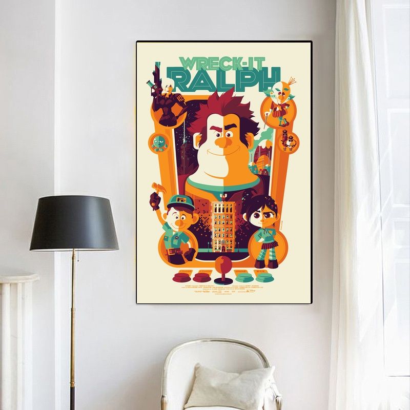 Wreck-It Ralph,Ralph Breaks the Internet MOVIE Poster Canvas Wall Art Home Decor (No Frame) - Image 4