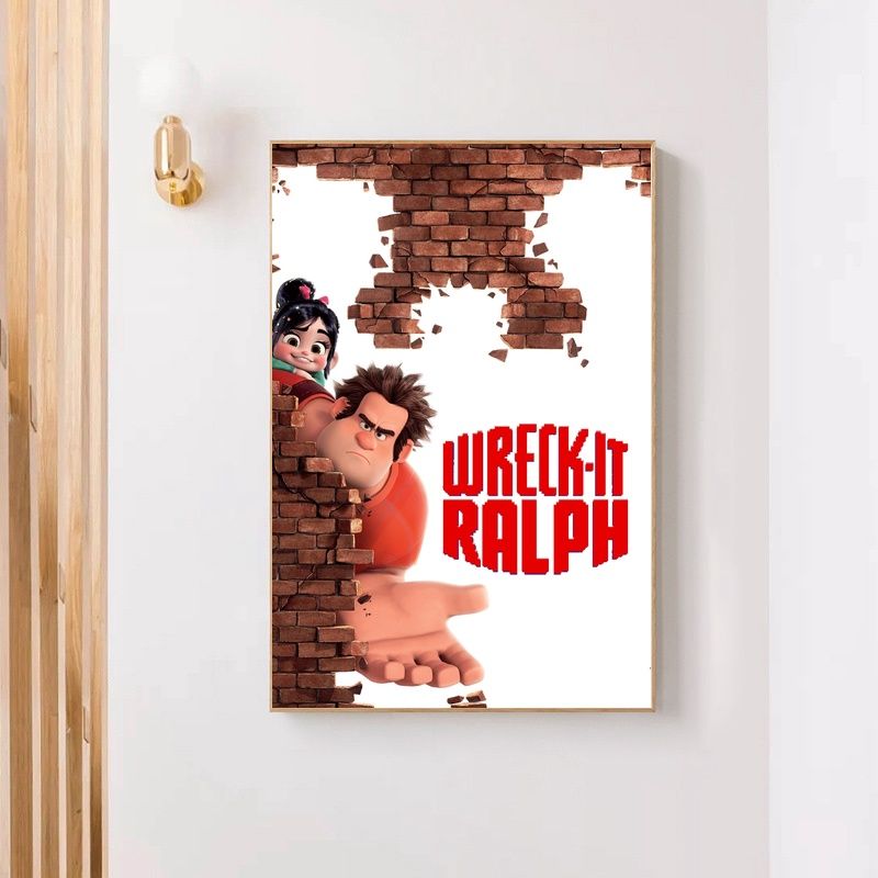 Wreck-It Ralph,Ralph Breaks the Internet MOVIE Poster Canvas Wall Art Home Decor (No Frame) - Image 4