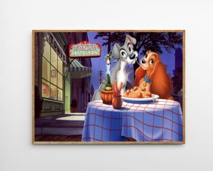 Lady and the tramp MOVIE Poster Canvas Wall Art Home Decor (No Frame)